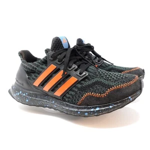 SIZE 4Y - Adidas Ultraboost 5.0 Men's DNA 10 Running Shoe Black Green Orange - Picture 1 of 16