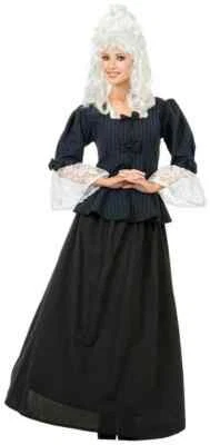 Fantasia de Halloween adulta feminina colonial Martha Washington fantasia - Imagem 1 de 2