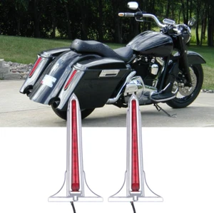 Motorcycle Chrome LED Rear Saddlebag Accents Brake Tail Light For Harley Touring - Imagen 1 de 13