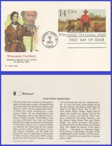 USA4 #UX113 U/A FLEETWOOD FDC   Wisconsin Territory - Picture 1 of 1