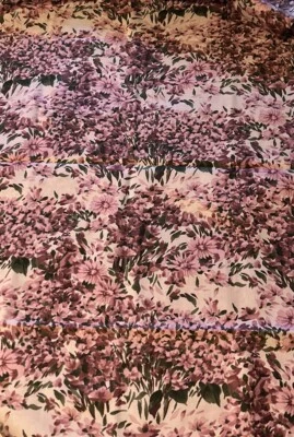 Beth Ann Bruske for David Textiles 1 Yard Cotton Floral Fabric Purple - Image 1 of 2