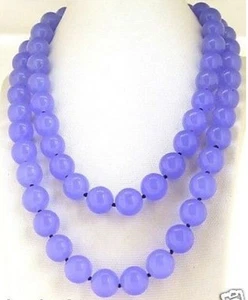 NEW 10mm Charm Necklace Round Lavender Alexandrite Gemstone Beads 35 " - Picture 1 of 6