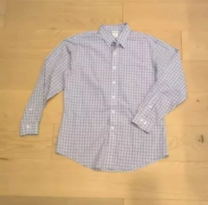 Brooks Brothers Non Iron Button Up Long Sleeve Men Blue 16-4/5 Regent Cotton - Picture 1 of 5