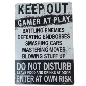 Keep Out Gamer at Play 8" x 12" Metal Sign - Picture 1 of 2
