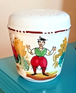 Vtg Italian Italy Pottery Quimper Style Dancing Man Salt Sugar Shaker Large - Picture 1 of 9