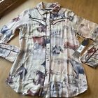 204 Double D RanchWear Striped Button Down Shirt Stockholms Bill NWT $232 XS Cow