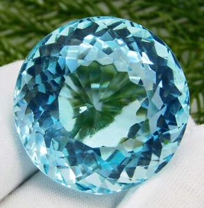 122,95 ct schöner satter ozeanblauer natürlicher unbeheizter Aquamarin Brasilien zertifiziert - Bild 1 von 7