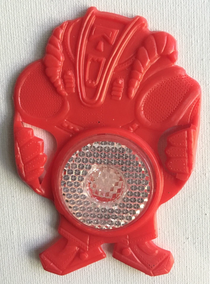 De colección 1985 Kellogg Cereal Premium Bicicleta Reflector Rojo y Blanco Robot Transformador Foto 1 de 2