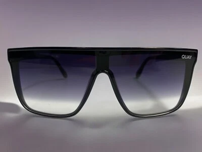 Quay Australia Sunglasses Nightfall Polarized Oversized Black/Smoke Fade Shield - Image 1 of 4