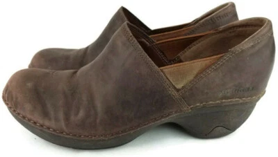 Merrell Women's Brown Leather Primo Patch Slip On Casual Loafer Nurse Clog Sz. 8 - Image 1 of 4
