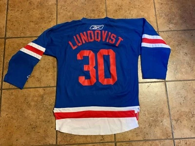 New York Rangers Henrik Lundqvist Youth 大号/XL 套头锐步球衣 — 第 1/2 张图片