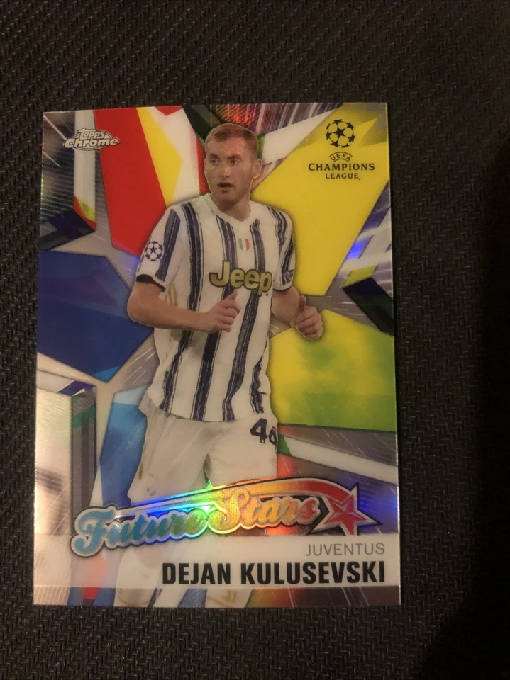 2020-21 Topps Chrome Sapphire UCL Dejan Kulusevski Future Stars Card #FS-DK - Image 1 of 2