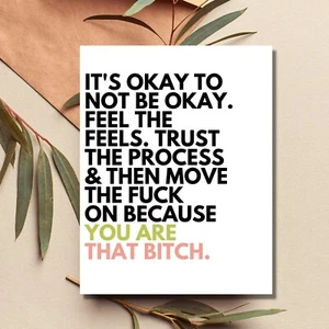 Snarky Funny Sympathy Encouragement Card for Friend - Picture 1 of 2