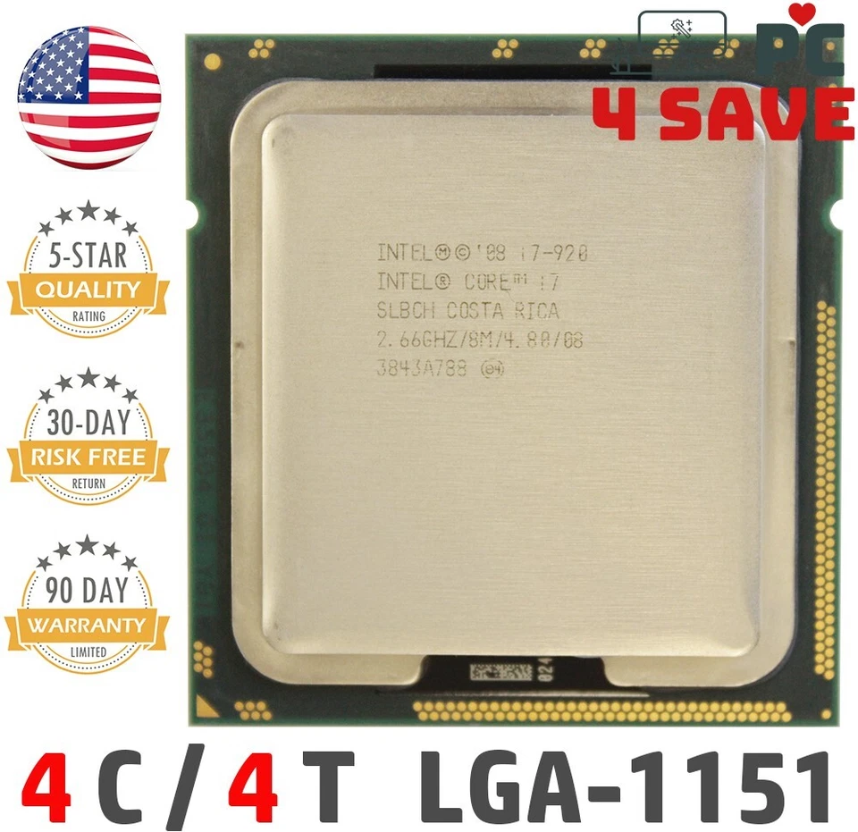 Intel Core i7-920 2.66GHz 4-Core LGA1366 Desktop CPU Processor SLBCH SLBEJ 130W - Image 1 of 1