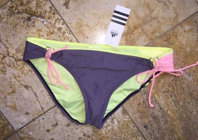 Adidas Bikini Traje de Baño Parte Inferior Para Mujer L Gris Ajustable Hipster 3 Rayas Nuevo con Etiquetas $45 Foto 1 de 2