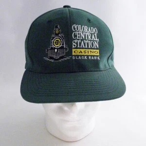 VTG Colorado Central Station Casino Snapback Trucker Hat Train Black Hawk RARE - Picture 1 of 9