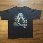 T-shirt homme vintage années 90 Call of the Wild Wolf Touch ton noir avoine sauvage XL