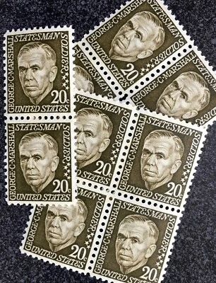 1967US #1289 20c George Marshall Statesman Soldier - Set of 10 Stamps  Mint - Image 1 of 2