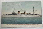Pocztówka vintage ok. 1906 ~ US Navy Steam Cruiser Minneapolis w Zatoce Nowojorskiej