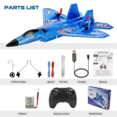 Remote Control F22 Plane 2.4GHz EPP Foam RC Plane Glider Airplane Fighter Toy - Image 1 of 4