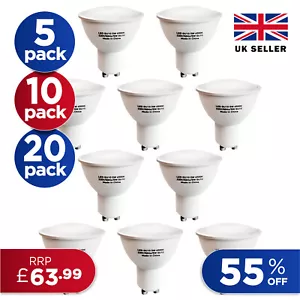 GU10 Lampadine LED 5/10/20 X 5W Faretto Lampade Caldo Freddo Giorno Bianco Down Luci 240V - Foto 1 di 47