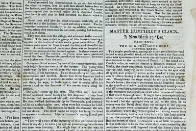 1840 THE NEW-YORKER Oct 17 Charles Dickens MASTER HUMPHREY'S CLOCK 1st American - Image 1 of 4