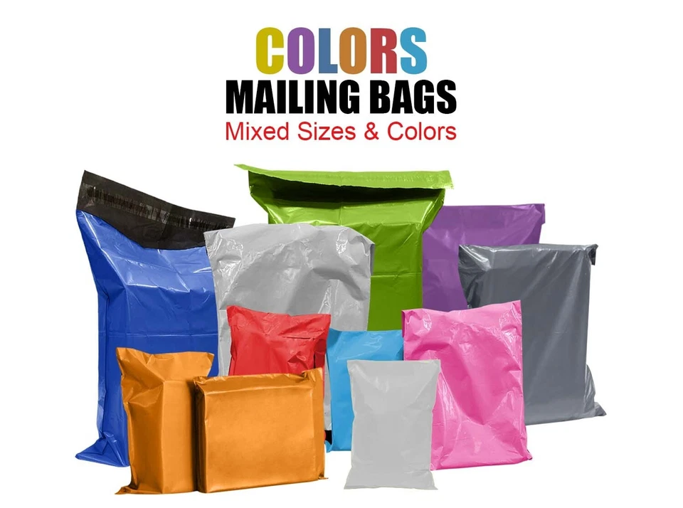 Bolsas de correo de colores fuerte polietileno franqueo plástico sello de correo postal Reino Unido - Imagen 1 de 1