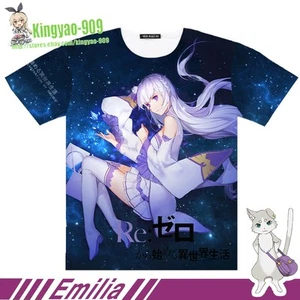 Camiseta Re:ZERO Emilia Anime Manga Corta Estampado Completo Color Unisex Camiseta Top #30 - Imagen 1 de 2