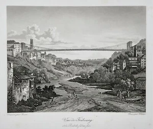 1805 c FRIBOURG Switzerland - Fine & exquisite aquatint by Weber - Picture 1 of 2