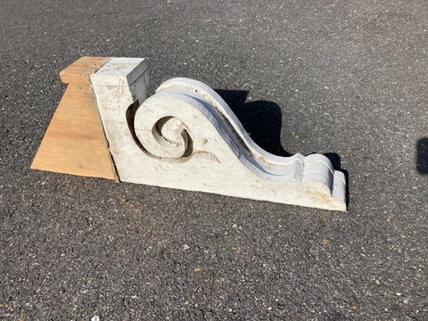 One Vintage Roof Corbel Repurpose Shelf Mantle Bracket - Large 26" x 9" x 3" Cover