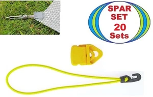 20x Sonnensegel Planen MINI CLIP gelb + 25 cm Spann Gummi Haken Spanner Klammer - Picture 1 of 17