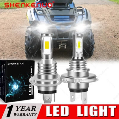 For Can-Am Outlander Max 400 500 570 650 800R DS450 LED Headlight Bulbs H4 9003 - Image 1 of 4