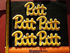 VINTAGE NCAA Pitt Panthers 4 1/2  X 3 in. PATCHES 5 Pc. Lot  RARE LOGOS NEW NOS  - Picture 1 of 2