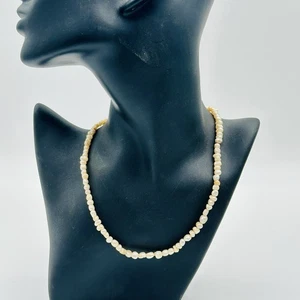 Vintage Natural Pearl Necklace Cream Multicolor 15” Perfect For Young Girl Gift - Picture 1 of 6