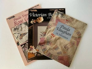 PAULA VAUGHAN'S Rose Garden/Miniature/Victorian Cross Stitch Patterns Leaflets - Picture 1 of 11
