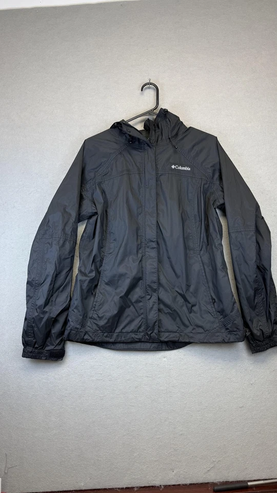 Columbia Chaqueta Mujer Grande Negro Omni-Tech Impermeable Transpirable Abrigo con Capucha Foto 1 de 4