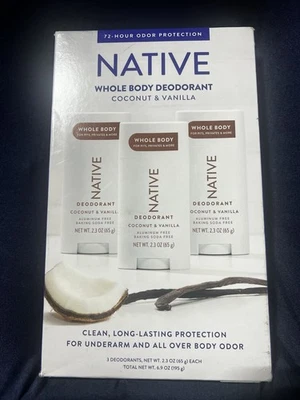 Native Whole Body Aluminum-Free Deodorant, Coconut & Vanilla, 2.3oz, 3pk - Image 1 of 2