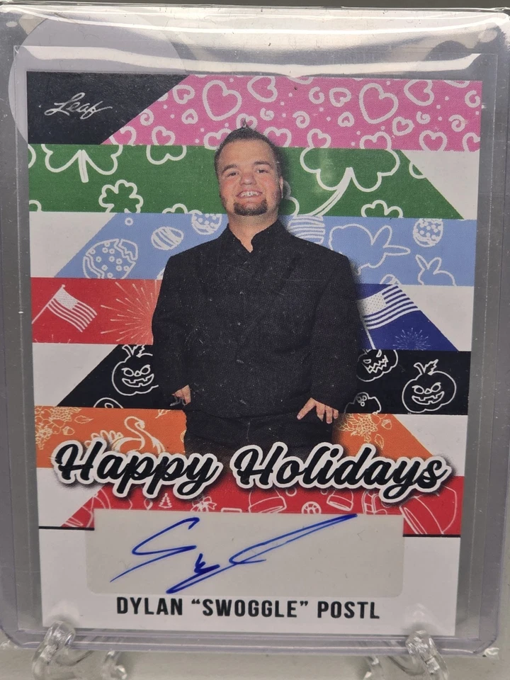 2025 Leaf Holidays WWE Dylan “Swoggle” Postl Auto - SP Hornswoggle Signature - Image 1 of 2