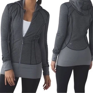 Chaqueta de práctica diaria Lululemon jaspeada espiga pizarra negra/pizarra talla 6 - Imagen 1 de 14
