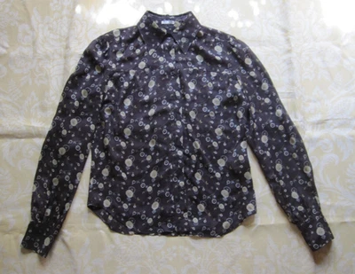 Blusa vintage con estampado de seda Miu Miu marrón/verde claro talla 40 Foto 1 de 4