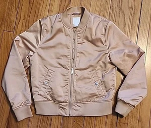 H&M Women’ S Pale Pink Bomber Jacket Size 2-Satin Finish-Light Jacket - Picture 1 of 5