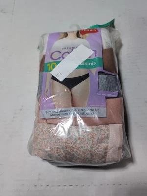 Hanes 10pk Bikinis Panties Underwear Womens Size 8 XL  Cotton Stretch Tagless - Image 1 of 4