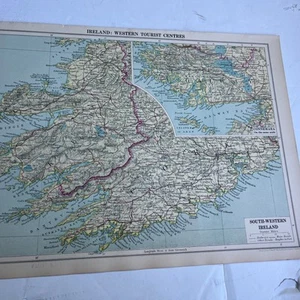 1928 Map Ireland Tourist Centres S. Western Connemara Parliamentary Historical - Picture 1 of 10