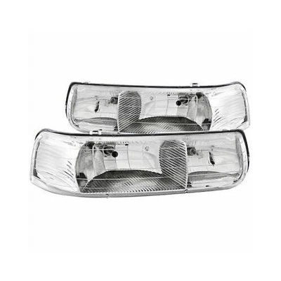 Anzo 111011 Crystal Headlight Set Clear Lens Chrome Housing Pair NEW - Изображение 1 из 3