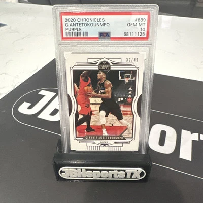 2020 Panini Chronicles Legacy Purple 32/49 POP 2 ANTETOKOUNMPO PSA 10 - Image 1 of 2