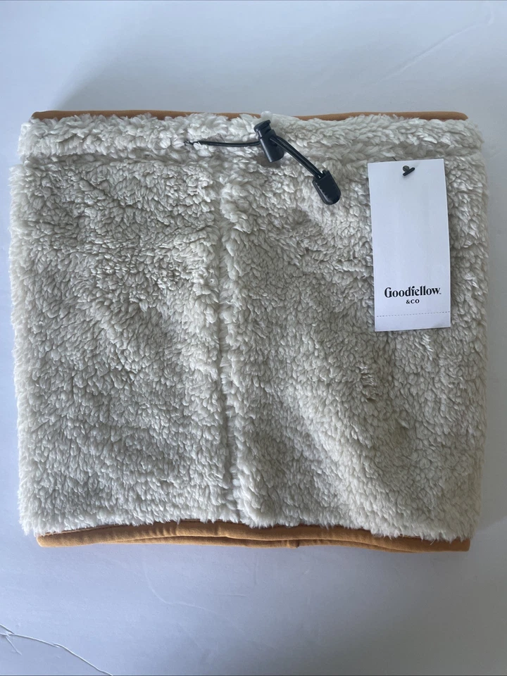 Bufanda calentadora de cuello Goodfellow Hombres OSFM Off White Imitación Piel y Vellón Forrada Nueva con Etiquetas Foto 1 de 4