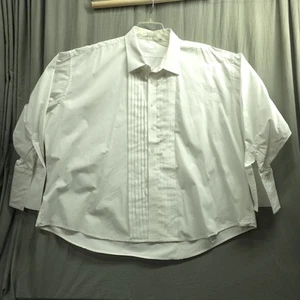 Cristoforo Cardi Pima Cotton French Cuff Tuxedo Shirt White Sz 18-34/35 EUC - Picture 1 of 9