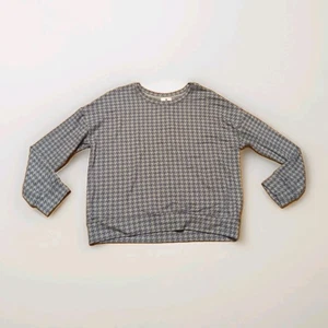 Sundry Sweater Top Womens 2 Medium Gray Houndstooth Check Pullover Soft - Picture 1 of 8