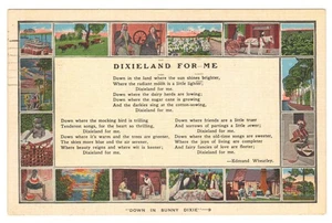 Memphis Tennessee Edmund Wheatley Dixieland For Me Down in Sunny Dixie Postcard - Picture 1 of 2