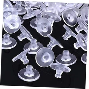 300 PCS Silicone Earring Backs with Pad Clear Rubber Earring Backs - Picture 1 of 8